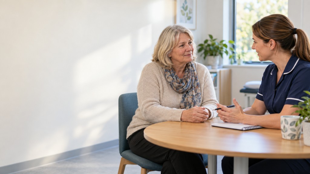 Patient discussing pelvic health with a physiotherapist