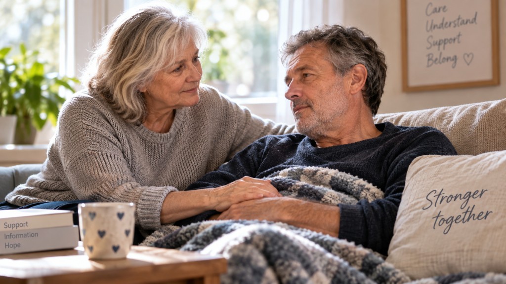 Family carer supporting a loved one with aspergillosis at home.